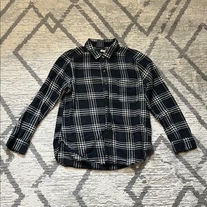 Hollister Women's Plaid Button Down Flannel Shirt Size L